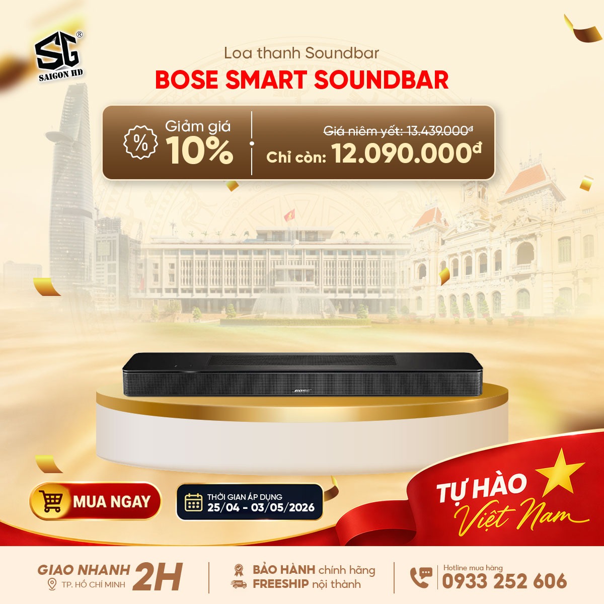 Khuyến m&atilde;i giảm gi&aacute; loa SoundBar d&agrave;nh cho Tivi Bose Smart SoundBar ch&iacute;nh h&atilde;ng rẻ nhất