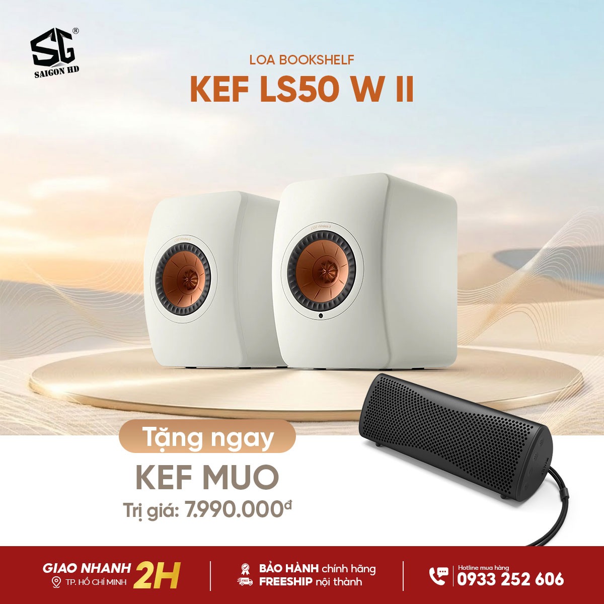 Khuyến m&atilde;i loa Bookshelf active nghe nhạc cao cấp KEF LS50 Wireless II ch&iacute;nh h&atilde;ng gi&aacute; rẻ nhất