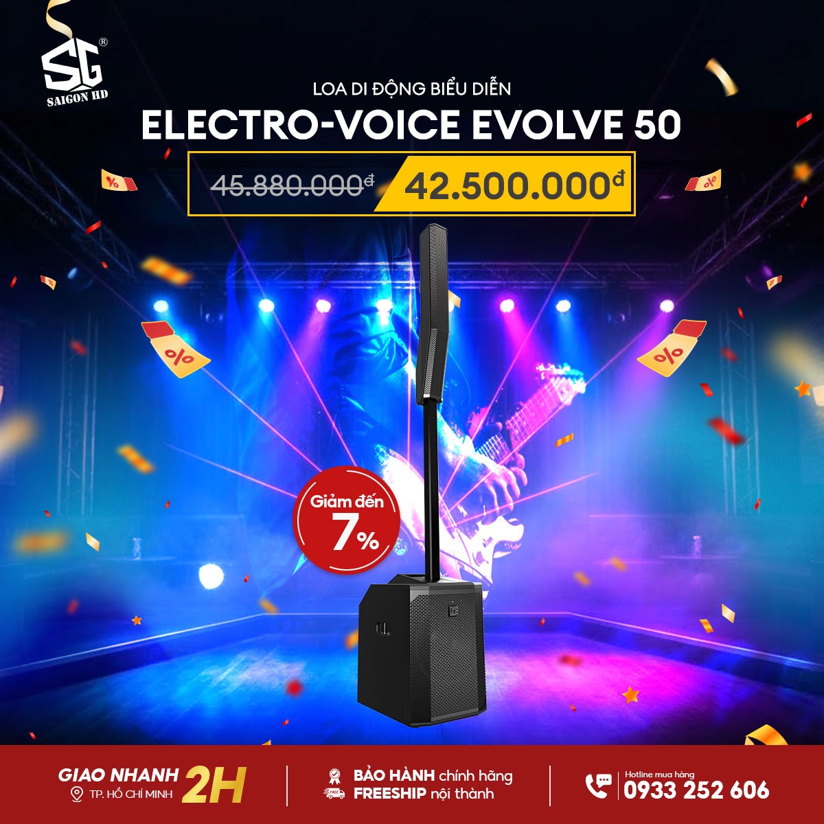 Khuyến m&atilde;i giảm gi&aacute; loa Active PA biểu diễn di động & Karaoke chuy&ecirc;n nghiệp Column Array Electro-Voice Evolve 50 ch&iacute;nh h&atilde;ng rẻ nhất