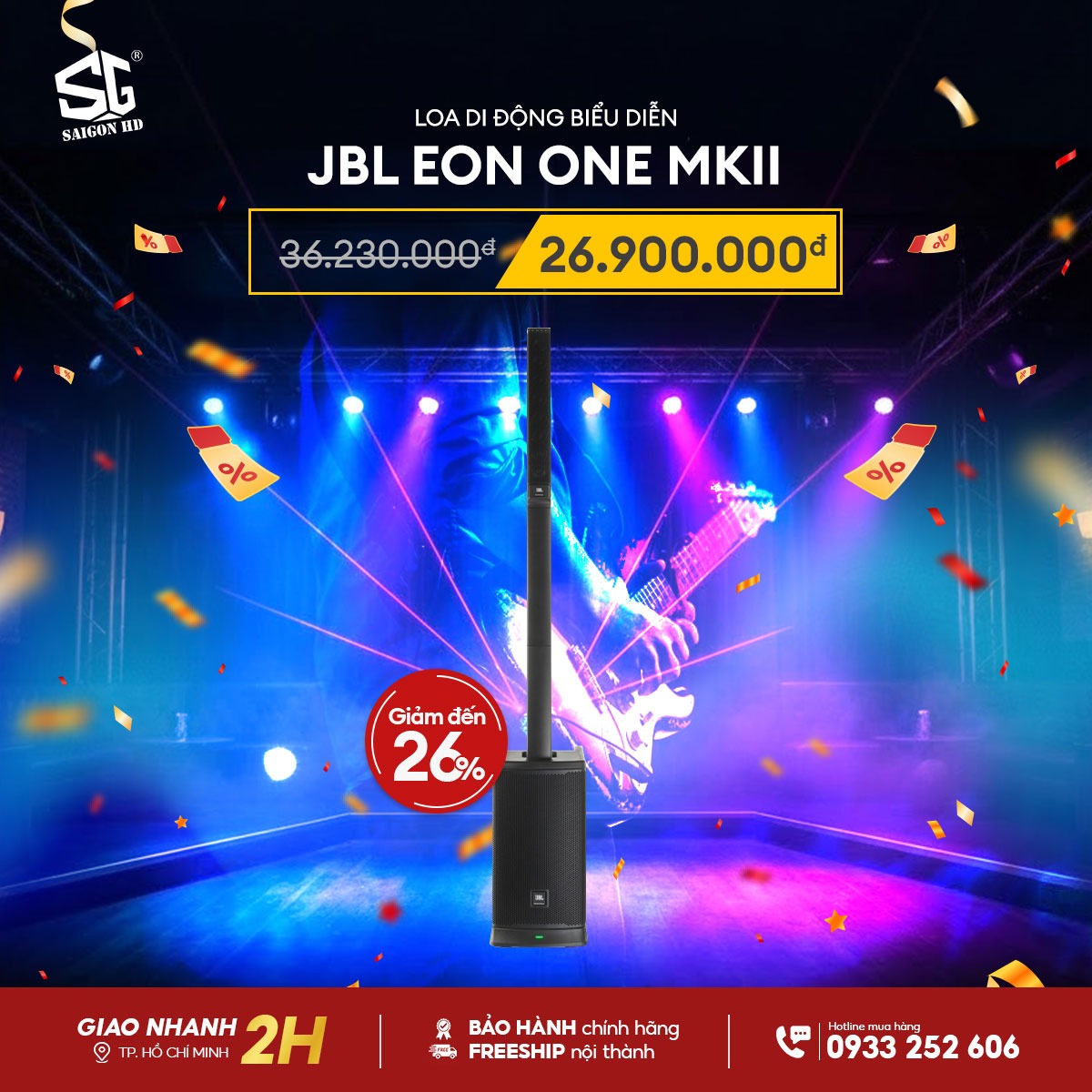 Khuyến m&atilde;i giảm gi&aacute; loa Active PA biểu diễn di động & Karaoke chuy&ecirc;n nghiệp Column Array JBL EON ONE MKII ch&iacute;nh h&atilde;ng rẻ nhất