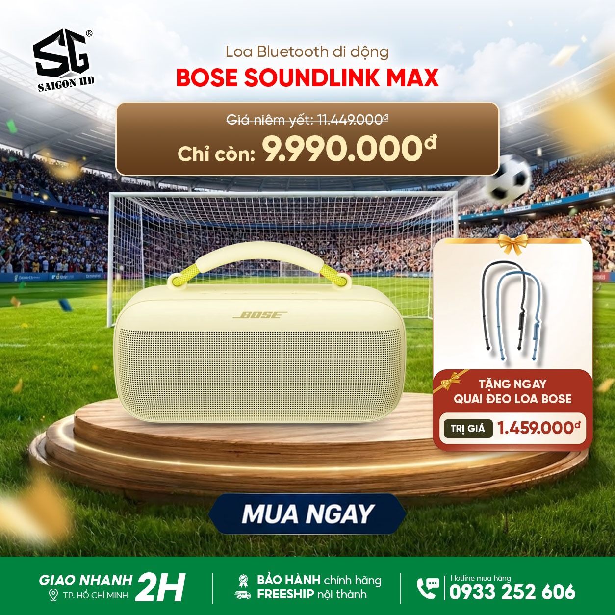 Chương tr&igrave;nh khuyến m&atilde;i tặng quai đeo khi mua loa Bluetooth di động Bose SoundLink Max ch&iacute;nh h&atilde;ng