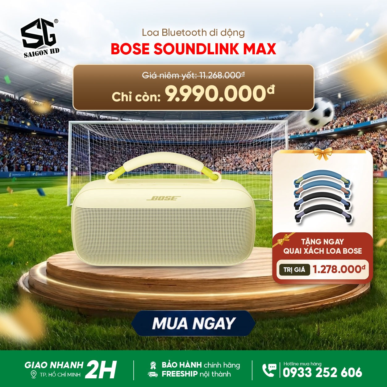 Chương tr&igrave;nh khuyến m&atilde;i tặng quai x&aacute;ch khi mua loa Bluetooth di động Bose SoundLink Max ch&iacute;nh h&atilde;ng