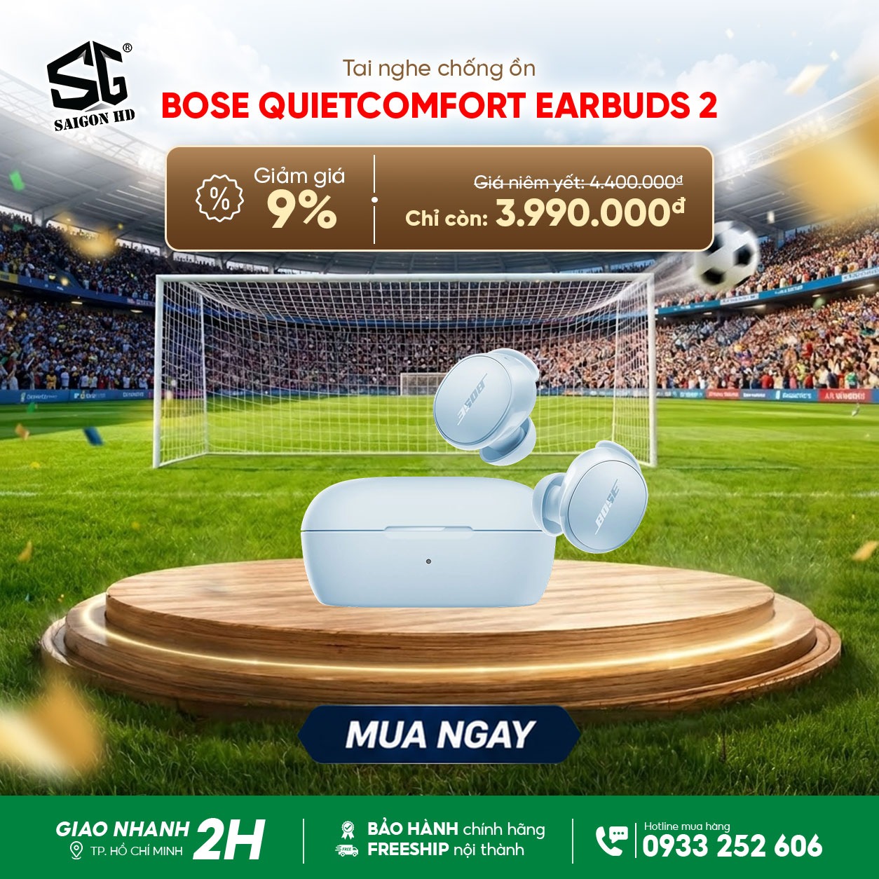 Chương tr&igrave;nh khuyến m&atilde;i giảm gi&aacute; tai nghe True Wireless chống ồn Bose QuietComfort Earbuds 2 ch&iacute;nh h&atilde;ng