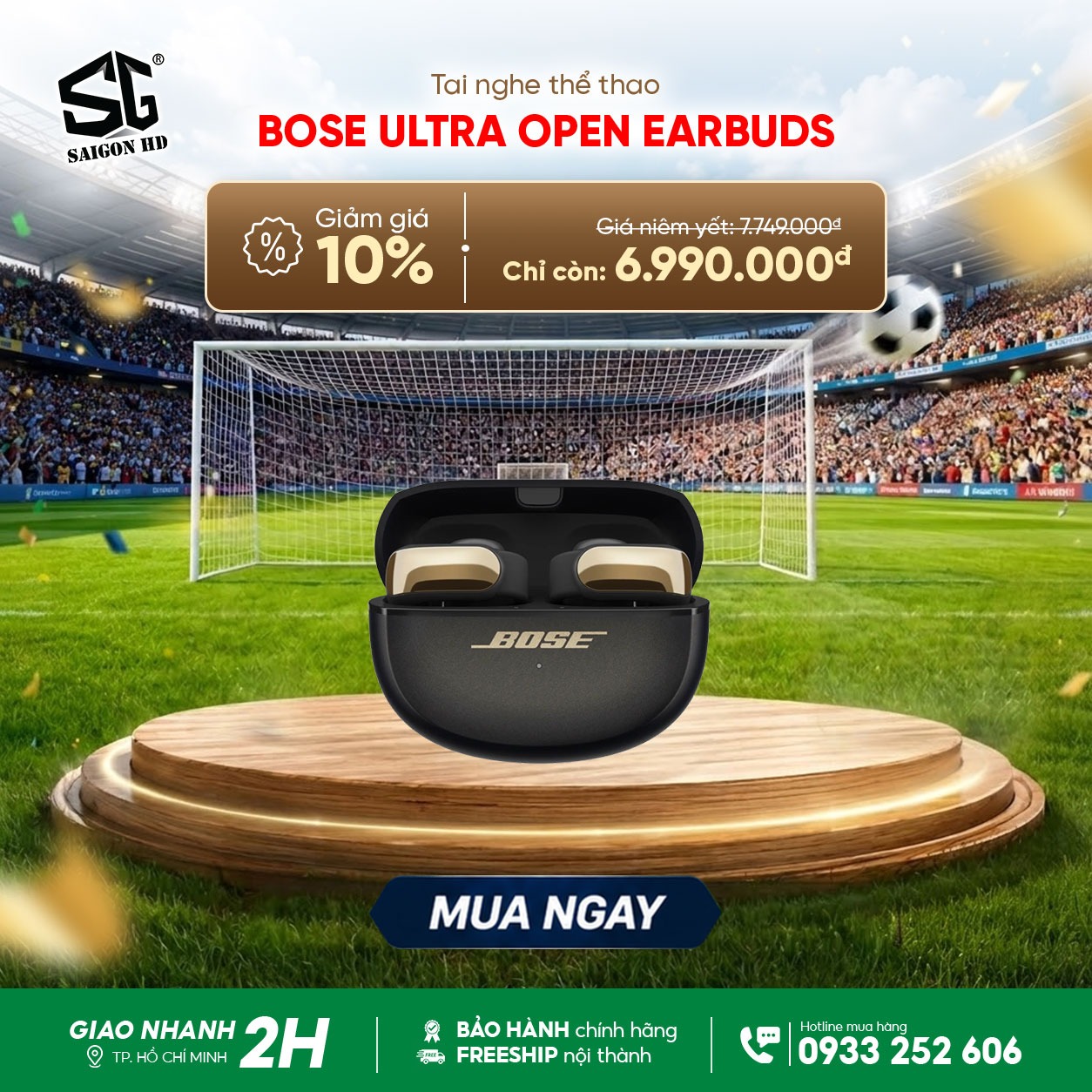Chương tr&igrave;nh khuyến m&atilde;i giảm gi&aacute; tai nghe True Wireless thể thao Bose Ultra Open Earbuds ch&iacute;nh h&atilde;ng