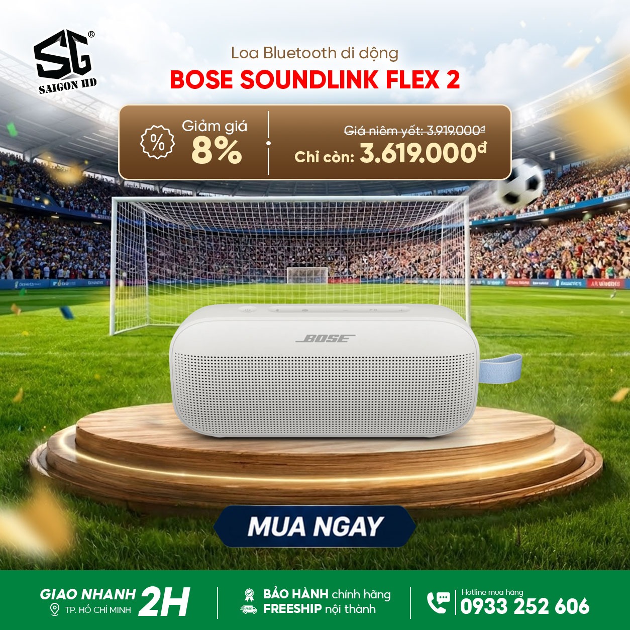 Chương tr&igrave;nh khuyến m&atilde;i giảm gi&aacute; loa Bluetooth di động Bose SoundLink Flex 2 ch&iacute;nh h&atilde;ng