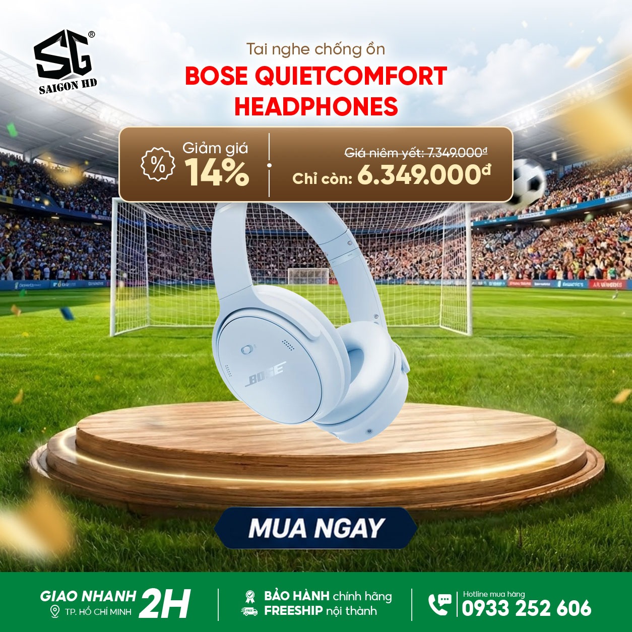 Chương tr&igrave;nh khuyến m&atilde;i giảm gi&aacute; tai nghe kh&ocirc;ng d&acirc;y chống ồn Bose QuietComfort Headphones ch&iacute;nh h&atilde;ng