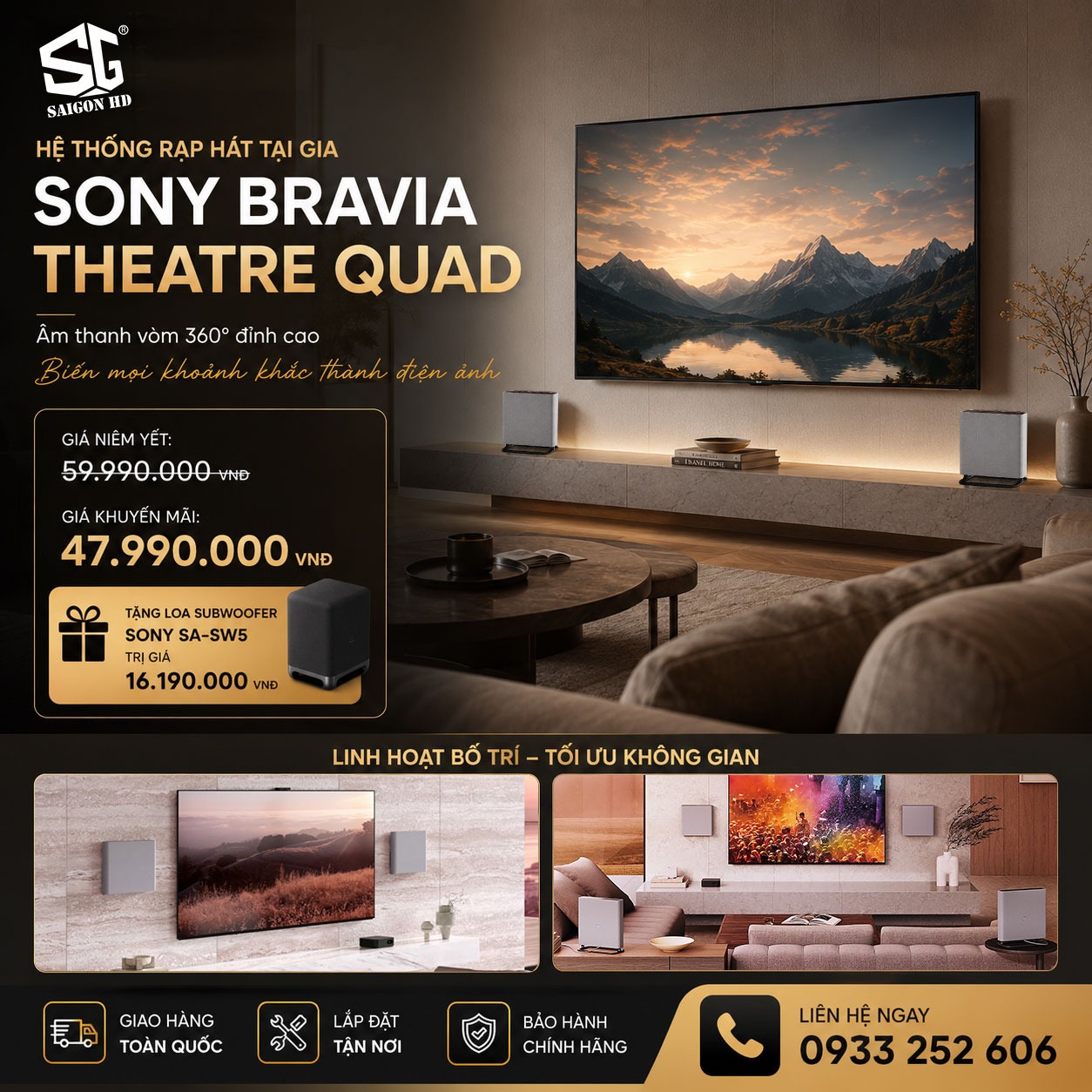 Khuyến m&atilde;i giảm gi&aacute; Hệ thống rạp h&aacute;t tại gia Sony Bravia Theatre Quad cao cấp ch&iacute;nh h&atilde;ng gi&aacute; rẻ