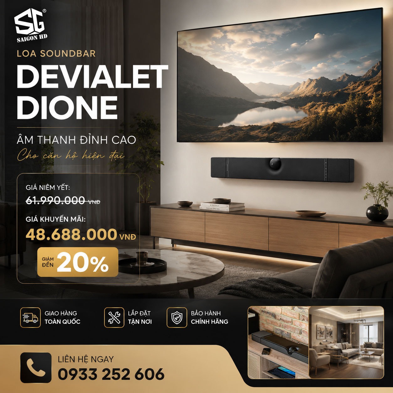 Khuyến m&atilde;i giảm gi&aacute; loa soundbar Devialet Dione cao cấp ch&iacute;nh h&atilde;ng gi&aacute; rẻ