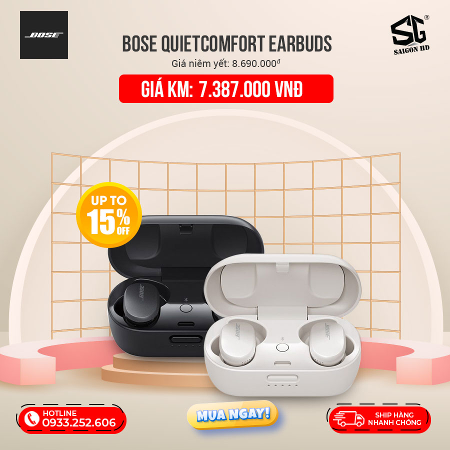 Khuyến mãi tai nghe chống ồn True Wireless Bose QuietComfort Earbuds