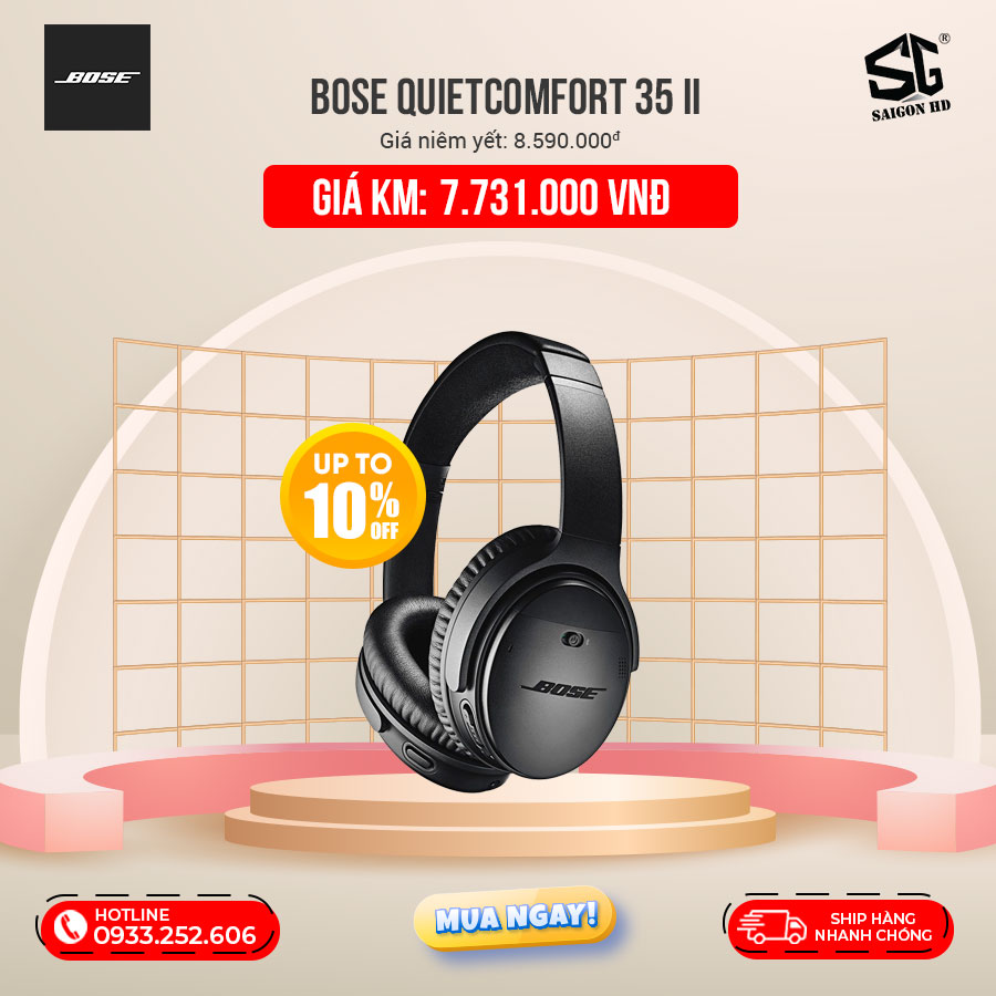 Khuyến mãi tai nghe chống ồn Bluetooth Bose QuietComfort 35 II (Đen)