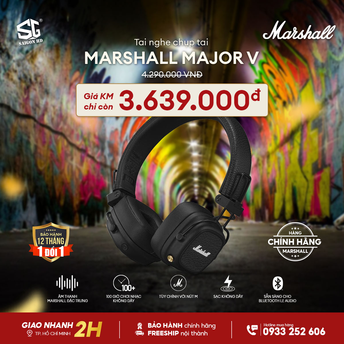 Tai nghe chụp tai MARSHALL MAJOR V