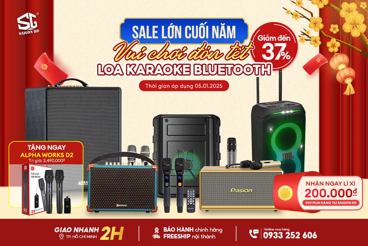 Đón tết Nguyên đán 2025: Mua ngay loa kéo Karaoke Bluetooth - Ưu đãi giảm đến 37%