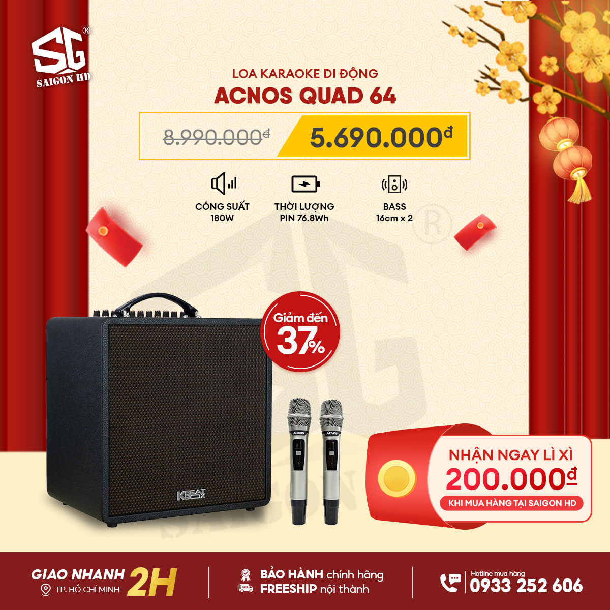 Loa Karaoke Bluetooth Acnos Quad 64