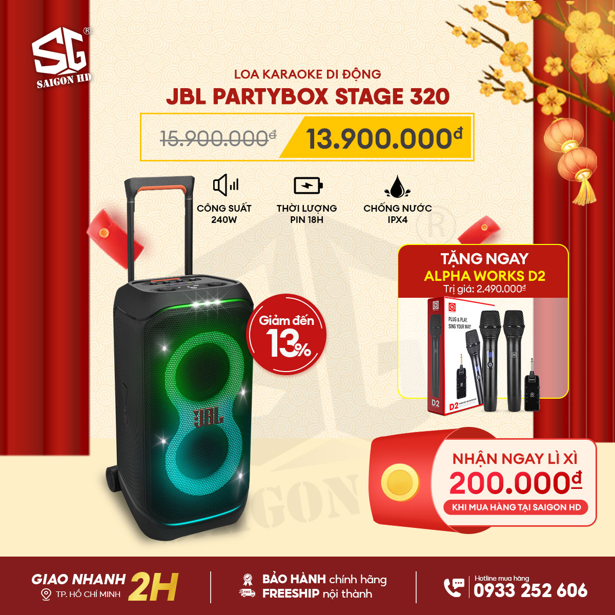 Loa Karaoke Bluetooth JBL PartyBox 320
