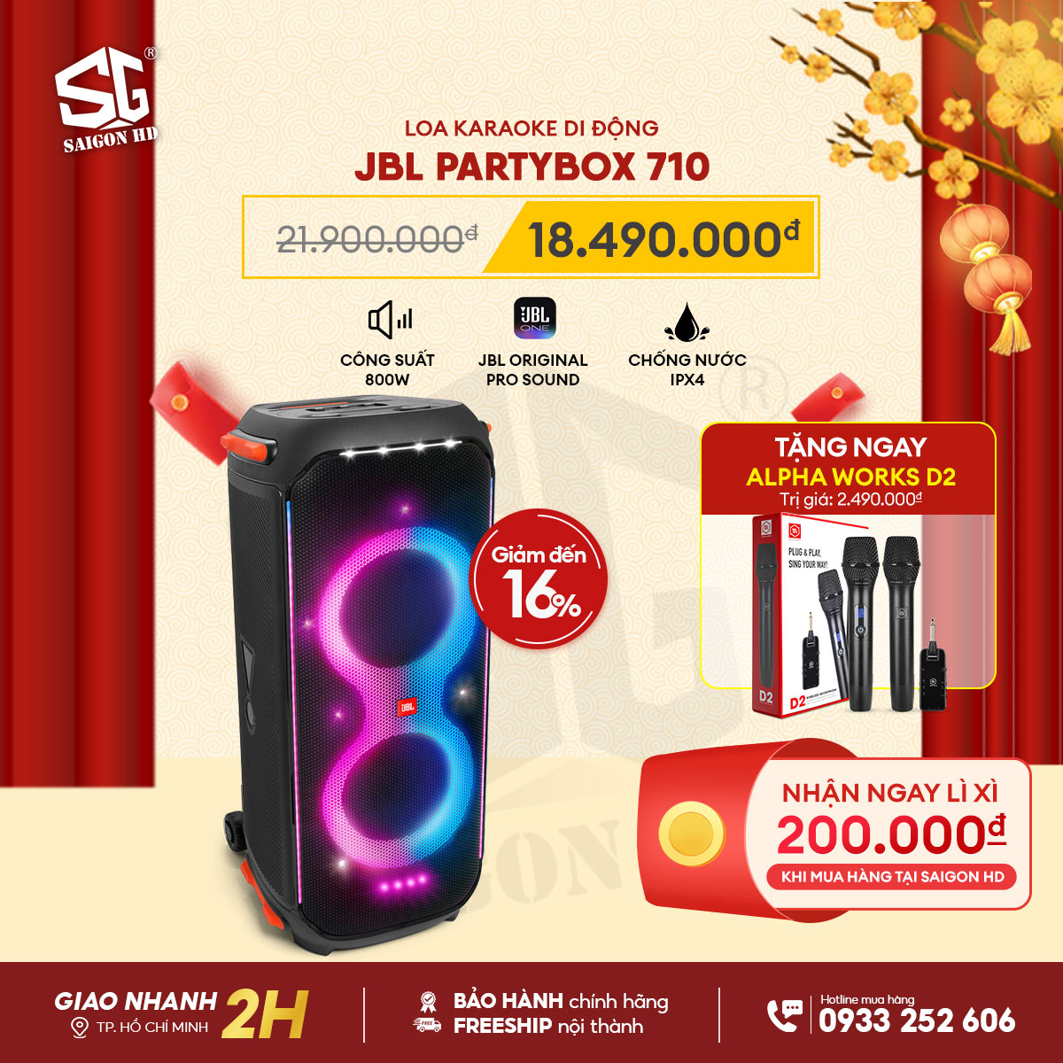 Loa Karaoke Bluetooth JBL PartyBox 710