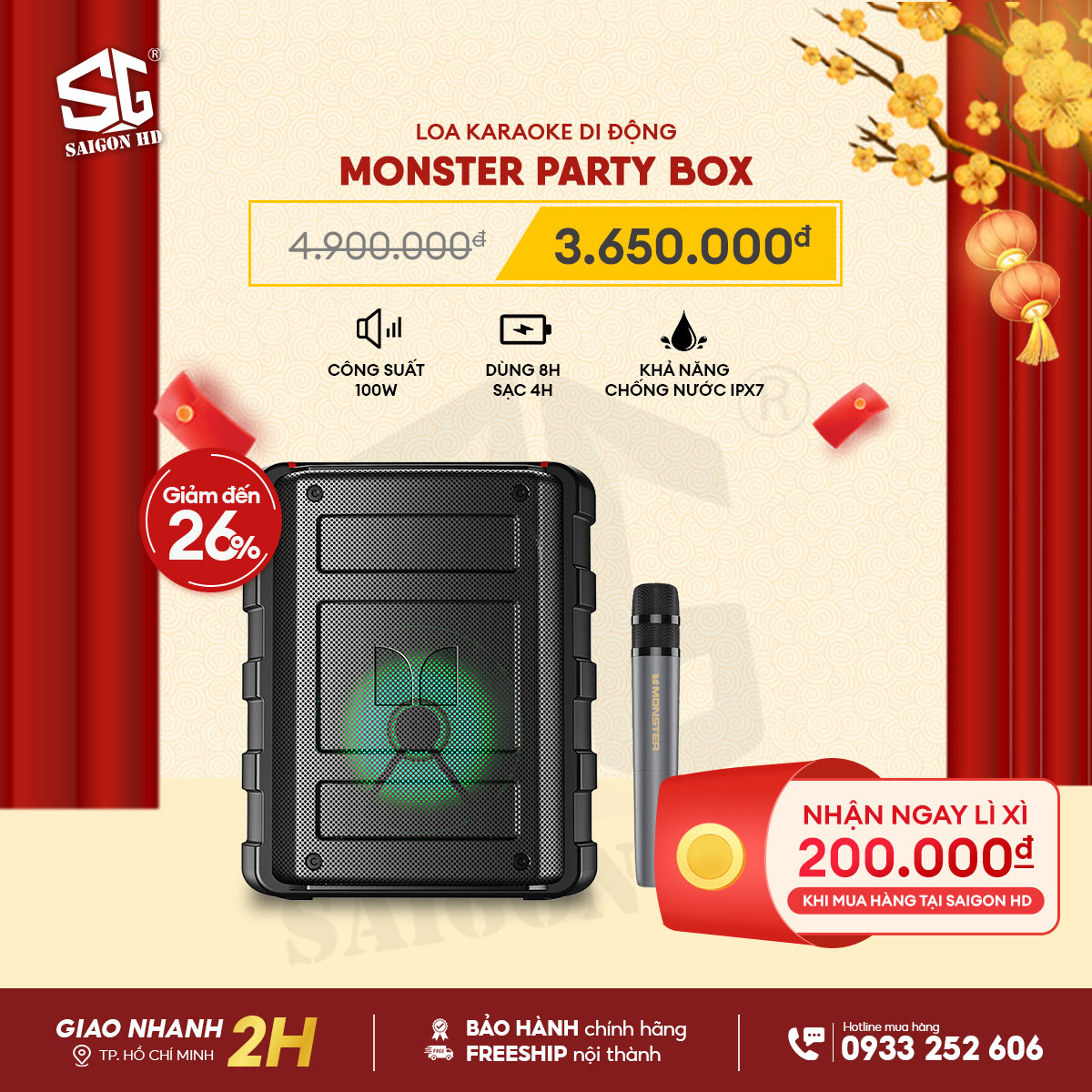 Loa Karaoke Bluetooth Monster Party Box