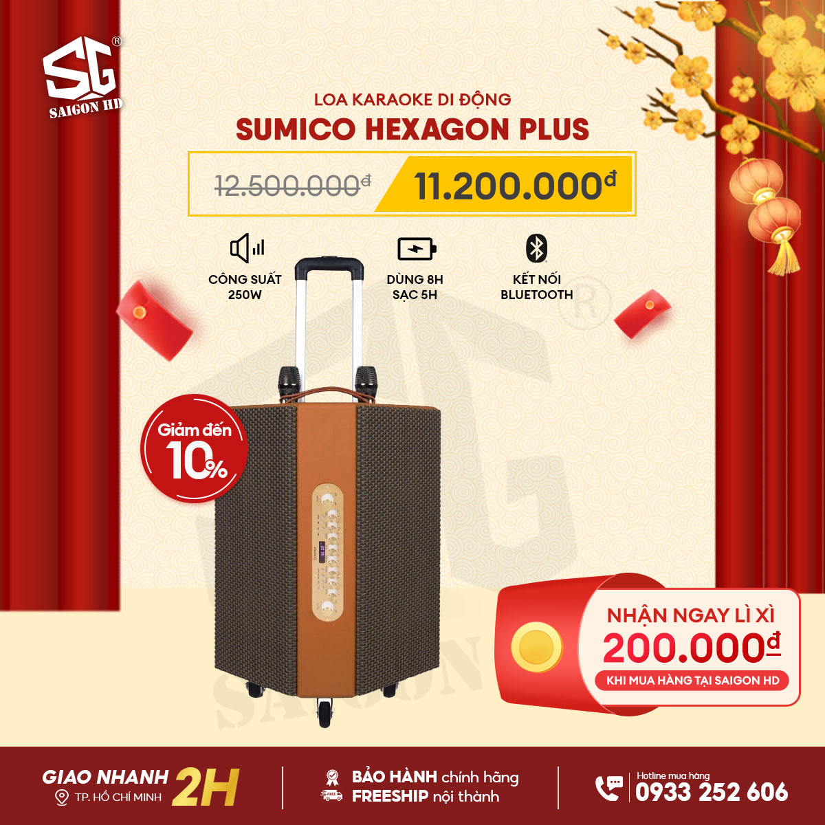 Loa Karaoke Bluetooth Sumico Hexagon Plus