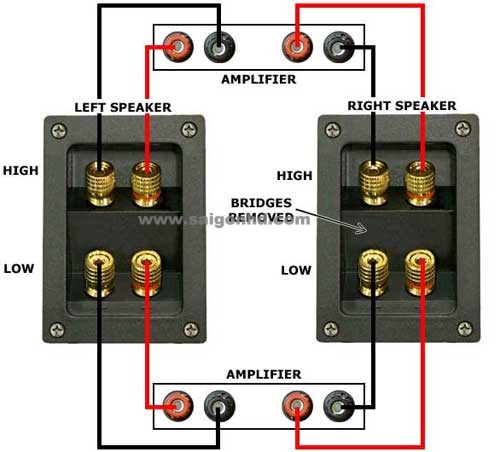 Kết nối Bi-amp, Bi-Wired cho loa