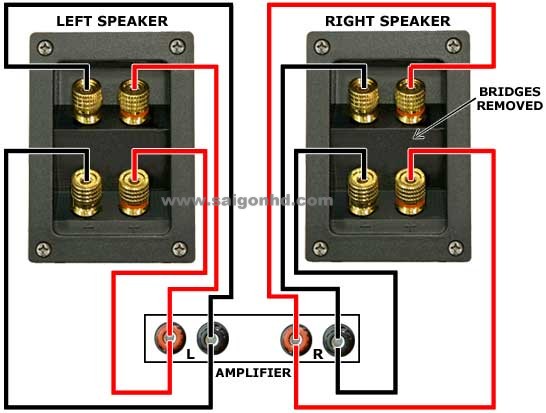 Kết nối Bi-amp, Bi-Wired cho loa