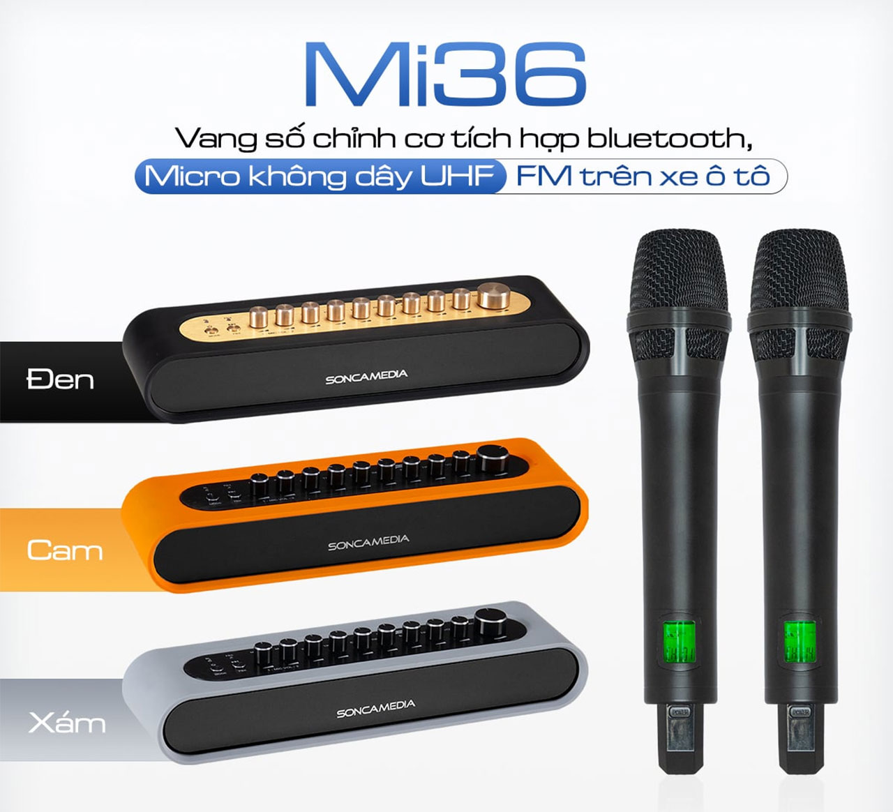 Bộ micro kh&ocirc;ng d&acirc;y Acnos Mi36 ch&iacute;nh h&atilde;ng