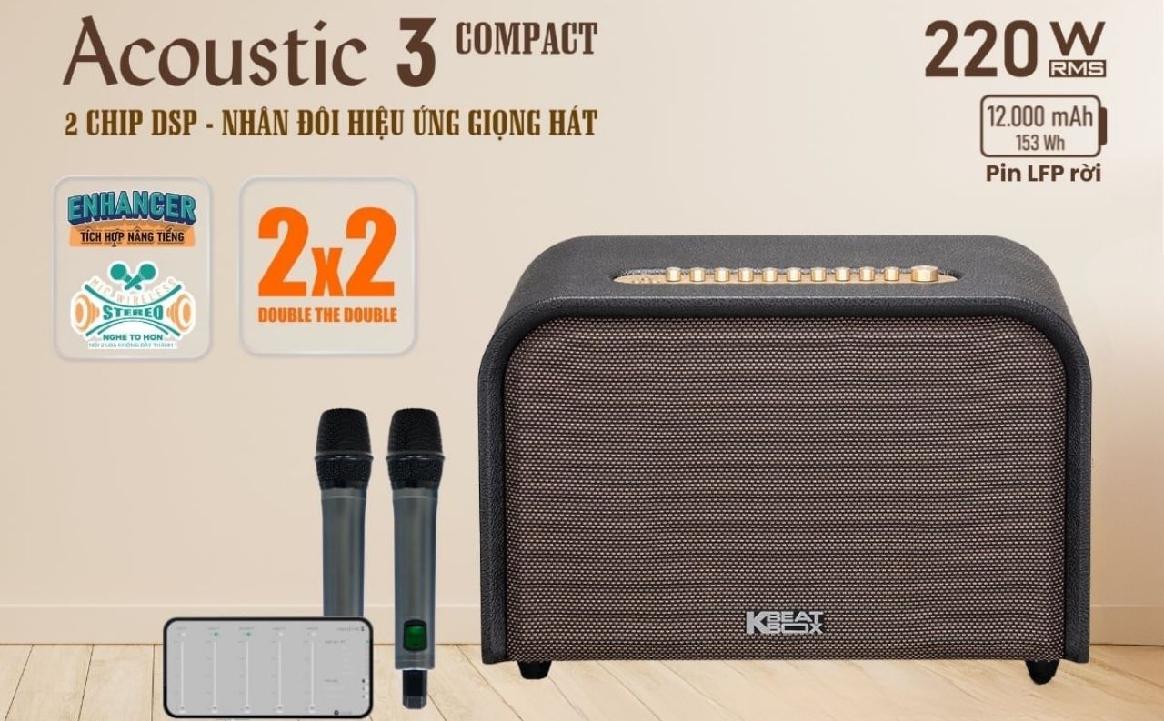 Loa karaoke Acnos Acoustic 3 Compact ch&iacute;nh h&atilde;ng gi&aacute; rẻ nhất