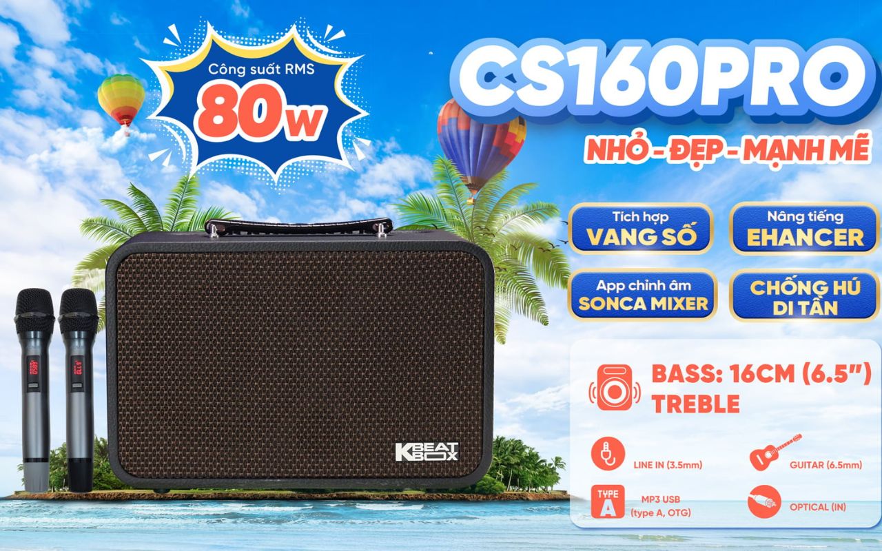 Loa Karaoke bluetooth di động x&aacute;ch tay Acnos CS160PRO ch&iacute;nh h&atilde;ng gi&aacute; rẻ