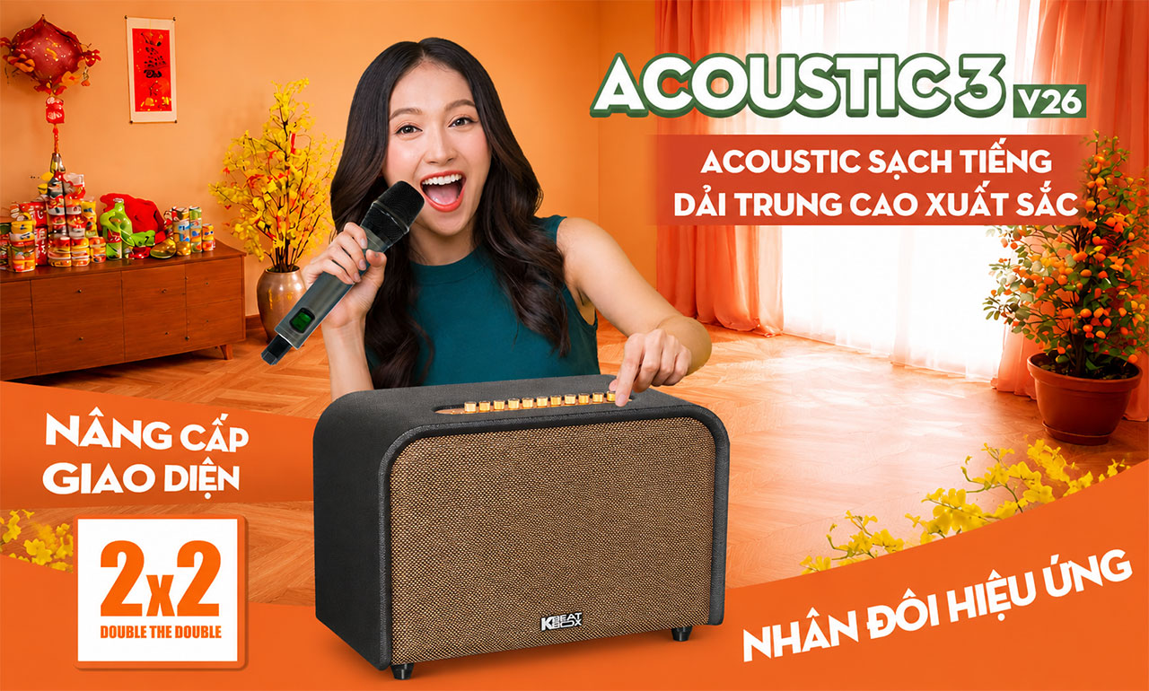 Loa karaoke Acnos Acoustic 3 V26 ch&iacute;nh h&atilde;ng gi&aacute; rẻ nhất