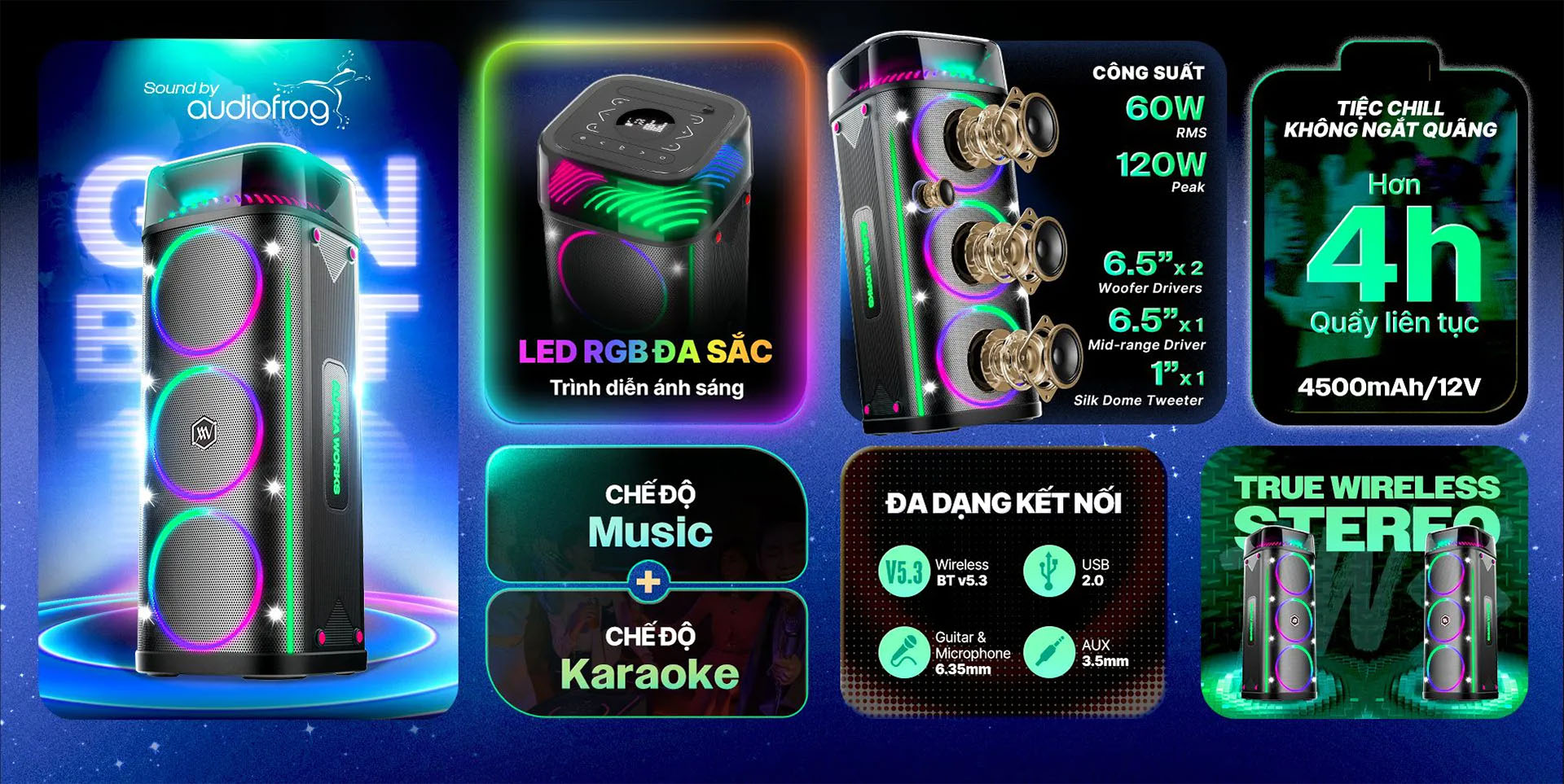 Loa k&eacute;o Karaoke Bluetooth di động Alpha Works GenBeat 100 ch&iacute;nh h&atilde;ng mới nhất gi&aacute; rẻ nhất