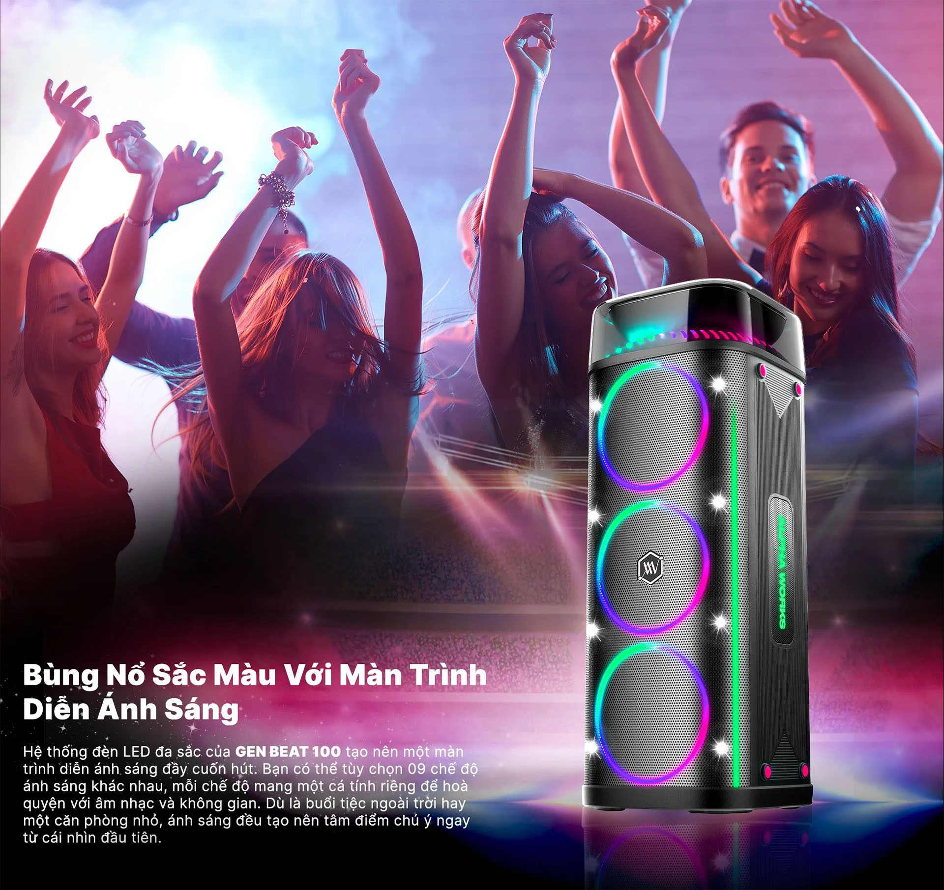 Loa k&eacute;o Karaoke Bluetooth di động Alpha Works GenBeat 100 ch&iacute;nh h&atilde;ng mới nhất gi&aacute; rẻ nhất
