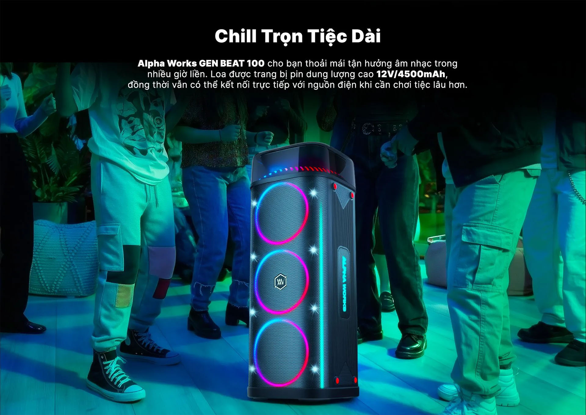 Loa k&eacute;o Karaoke Bluetooth di động Alpha Works GenBeat 100 ch&iacute;nh h&atilde;ng mới nhất gi&aacute; rẻ nhất