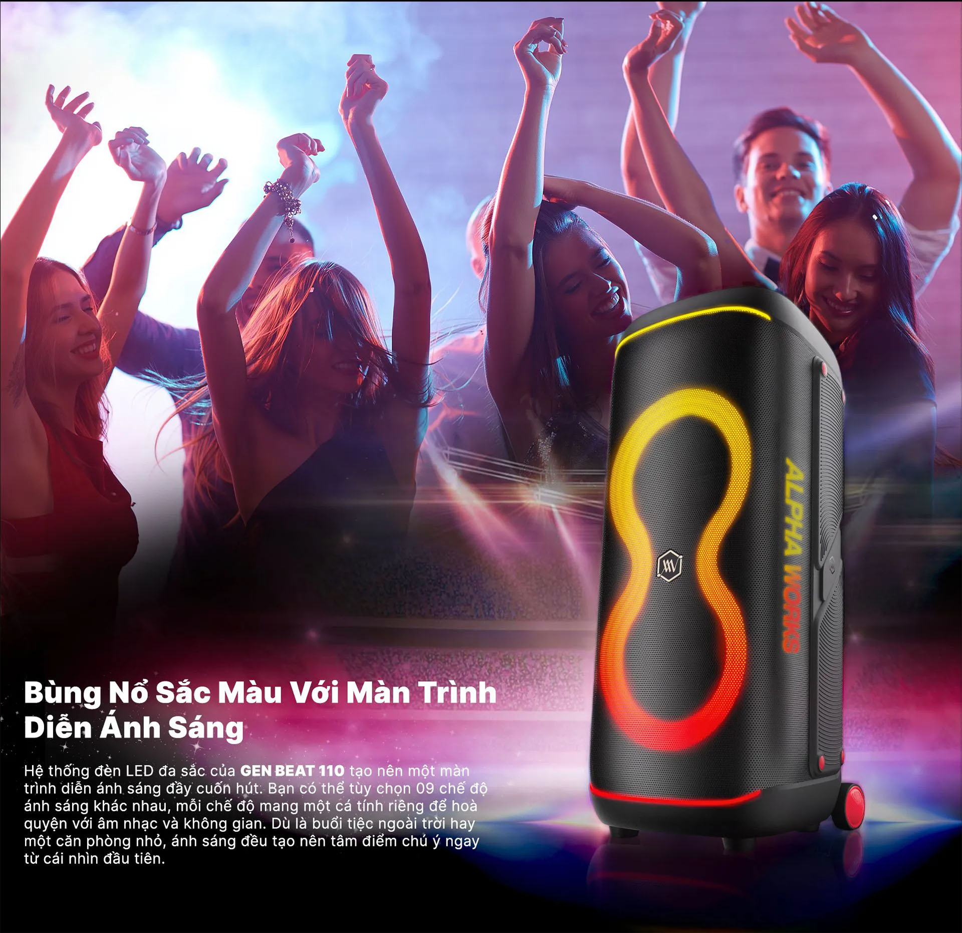 Loa k&eacute;o Karaoke Bluetooth di động Alpha Works GenBeat 110 ch&iacute;nh h&atilde;ng mới nhất gi&aacute; rẻ nhất