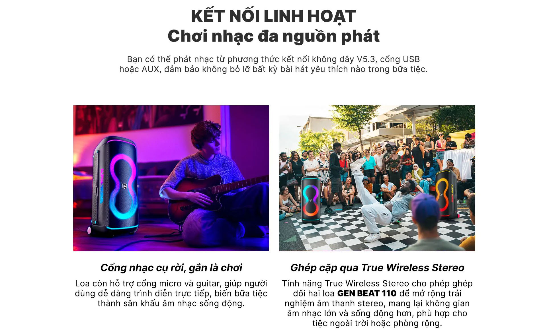 Loa k&eacute;o Karaoke Bluetooth di động Alpha Works GenBeat 110 ch&iacute;nh h&atilde;ng mới nhất gi&aacute; rẻ nhất