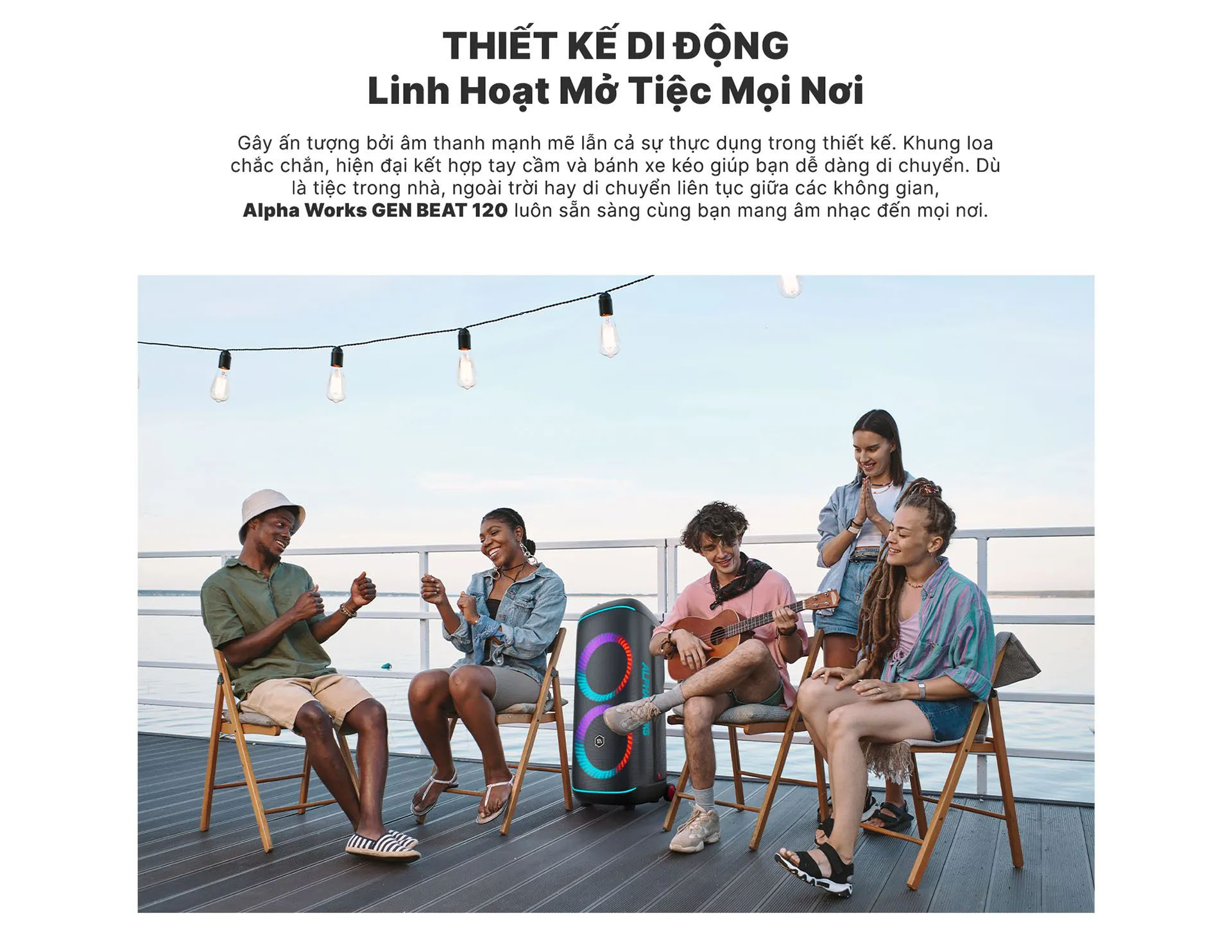 Loa k&eacute;o Karaoke Bluetooth di động Alpha Works GenBeat 120 ch&iacute;nh h&atilde;ng mới nhất gi&aacute; rẻ nhất