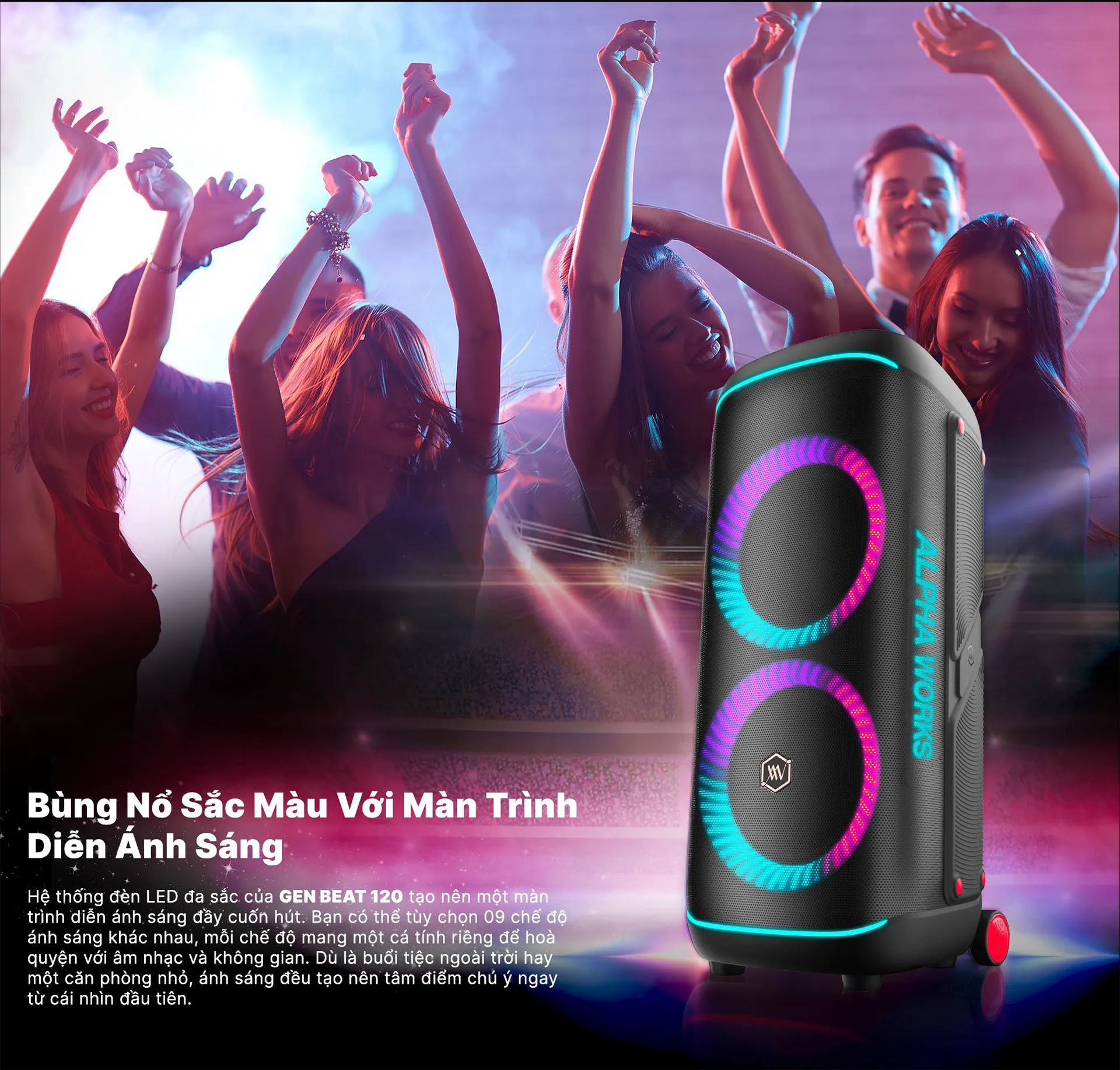 Loa k&eacute;o Karaoke Bluetooth di động Alpha Works GenBeat 120 ch&iacute;nh h&atilde;ng mới nhất gi&aacute; rẻ nhất