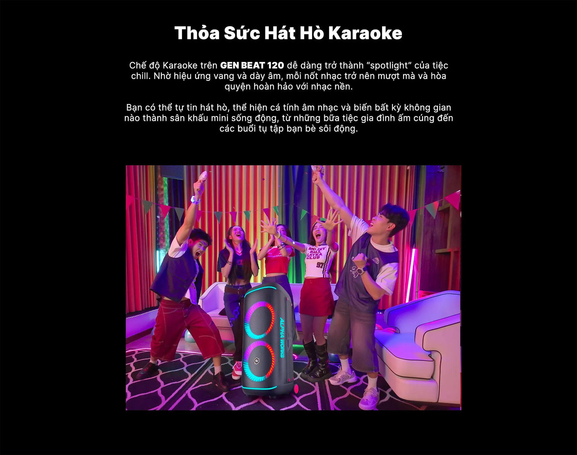 Loa k&eacute;o Karaoke Bluetooth di động Alpha Works GenBeat 120 ch&iacute;nh h&atilde;ng mới nhất gi&aacute; rẻ nhất