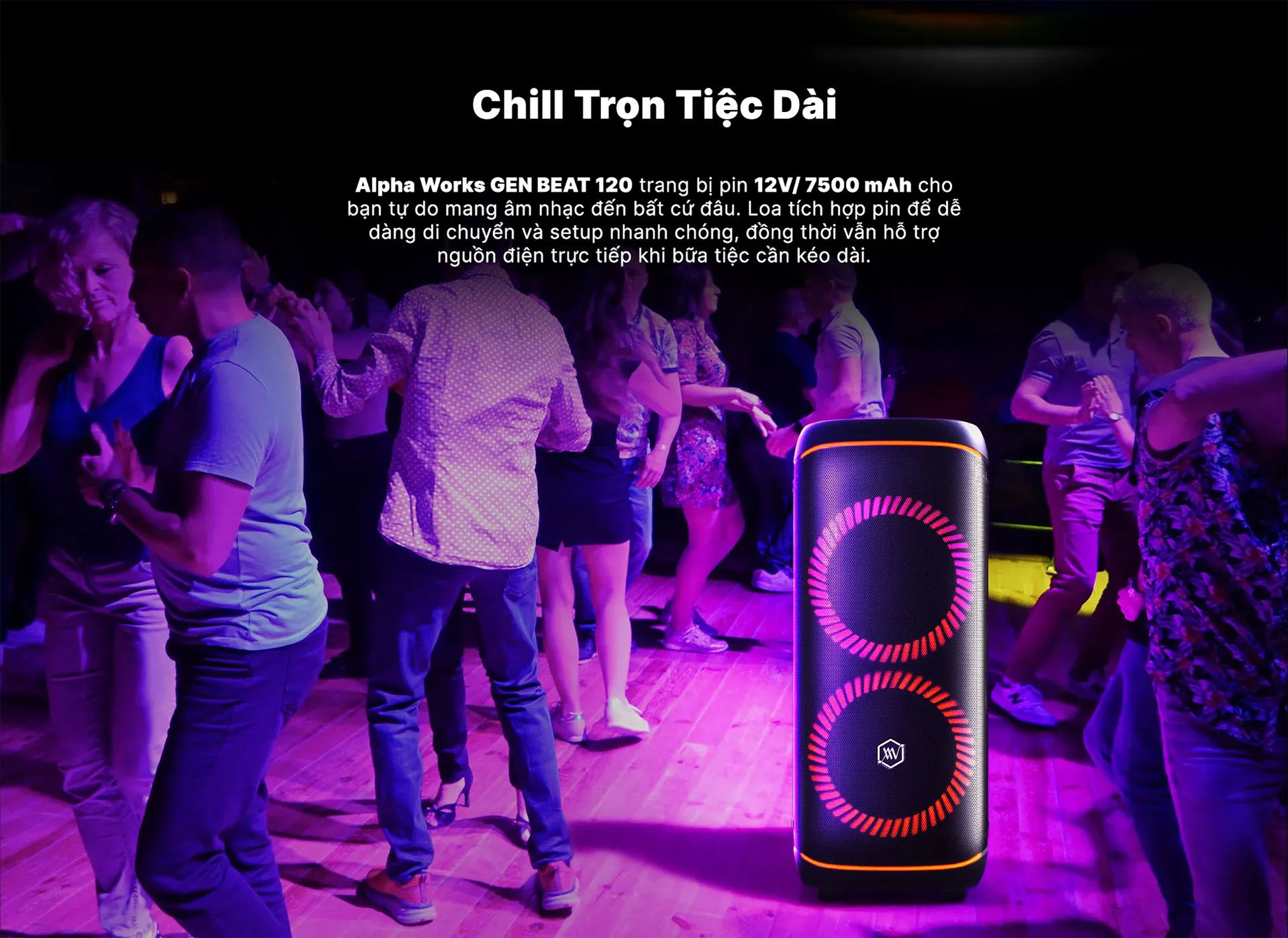 Loa k&eacute;o Karaoke Bluetooth di động Alpha Works GenBeat 120 ch&iacute;nh h&atilde;ng mới nhất gi&aacute; rẻ nhất