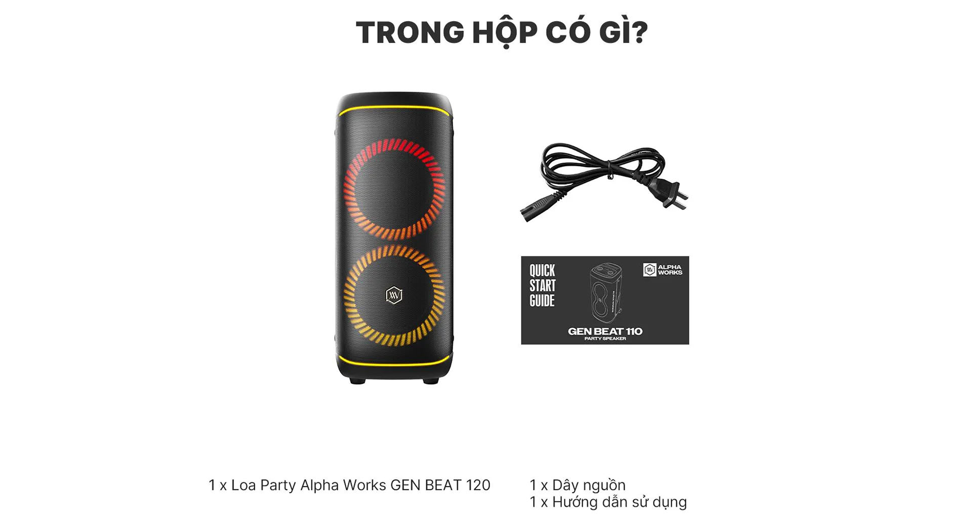 Loa k&eacute;o Karaoke Bluetooth di động Alpha Works GenBeat 120 ch&iacute;nh h&atilde;ng mới nhất gi&aacute; rẻ nhất