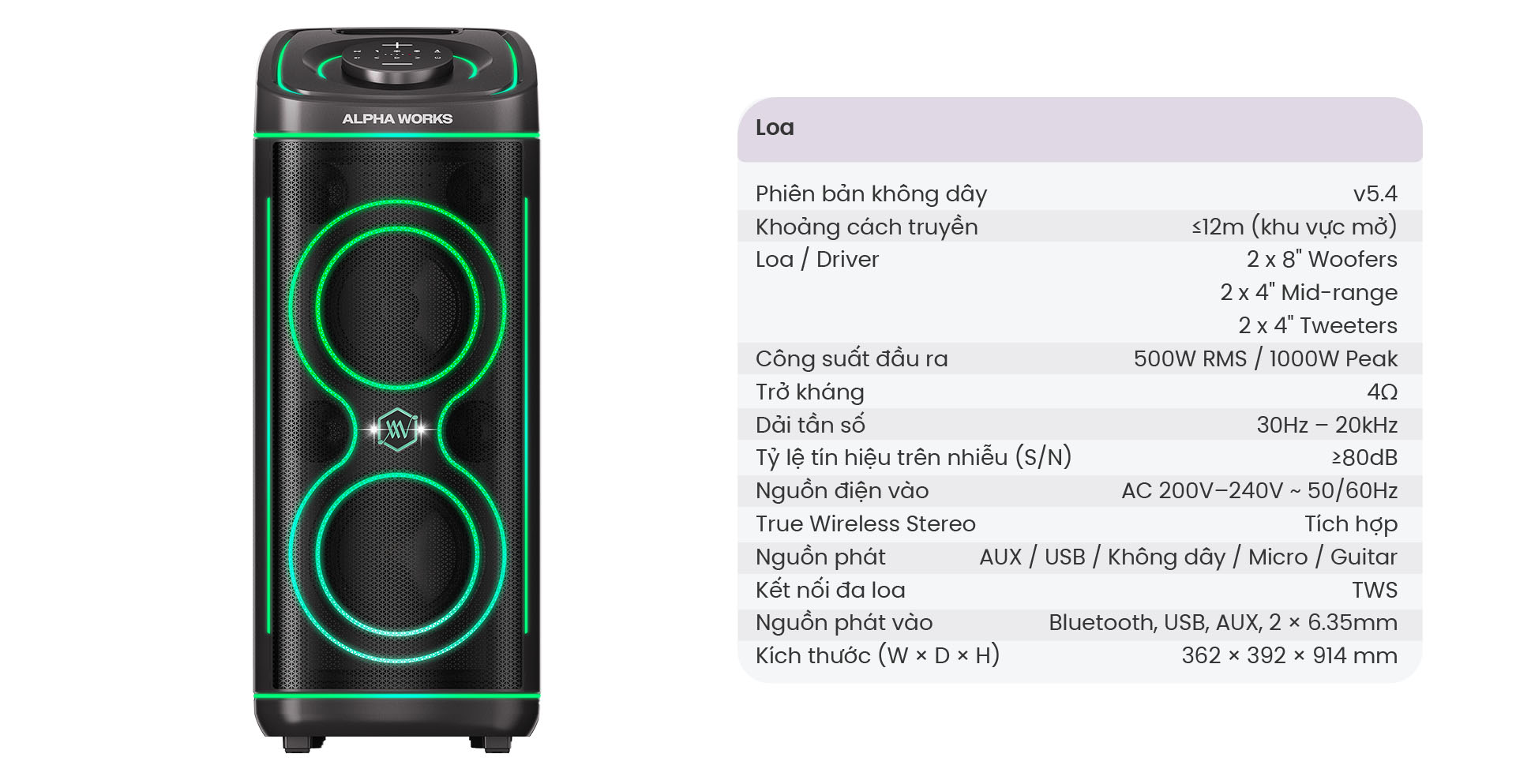 Loa k&eacute;o Karaoke Bluetooth di động Alpha Works GenBeat 510 ch&iacute;nh h&atilde;ng mới nhất gi&aacute; rẻ nhất