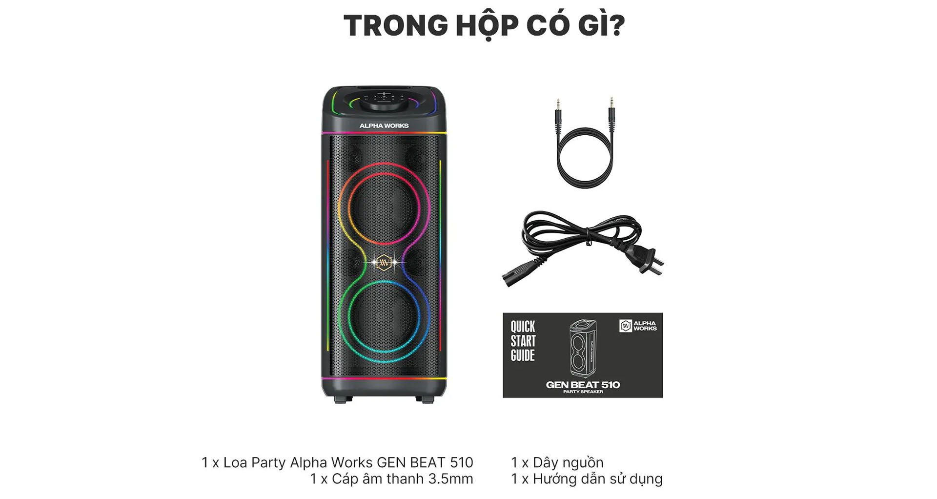Loa k&eacute;o Karaoke Bluetooth di động Alpha Works GenBeat 520 ch&iacute;nh h&atilde;ng mới nhất gi&aacute; rẻ nhất