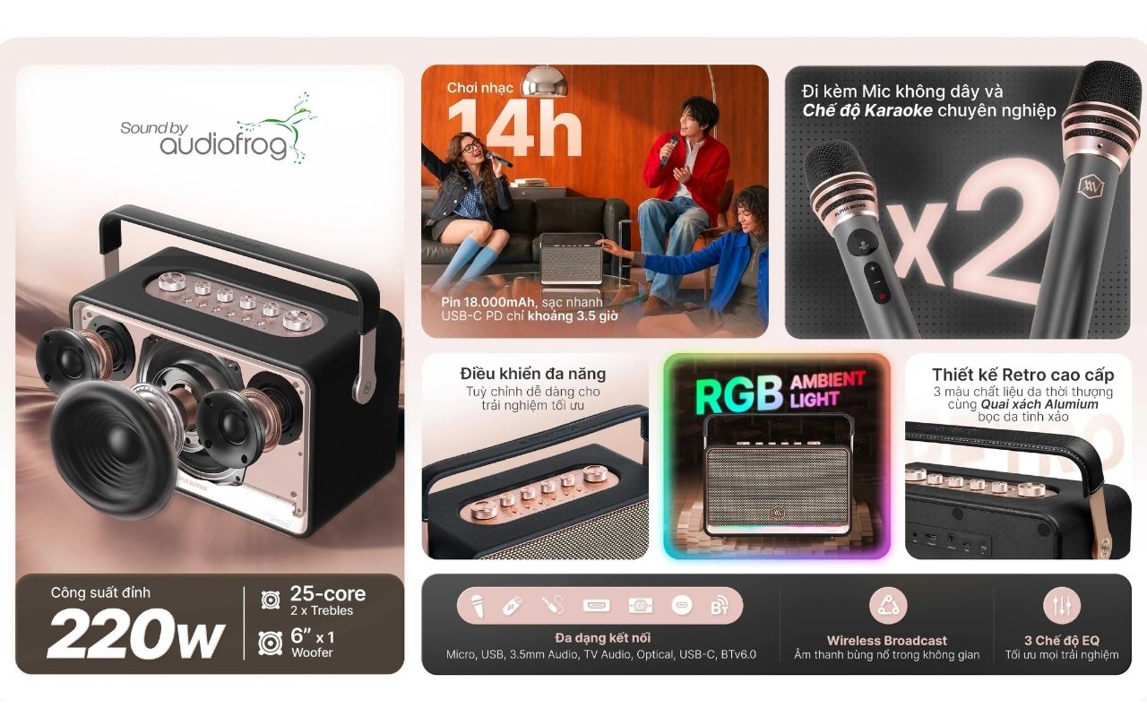 Loa di động Alpha Works W99 ch&iacute;nh h&atilde;ng gi&aacute; tốt