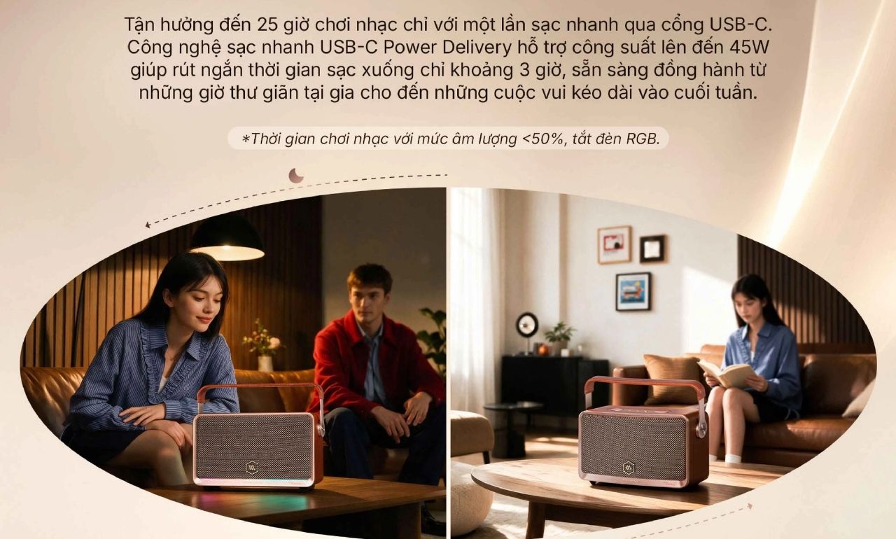 Loa di động Retro Alpha Works W90 ch&iacute;nh h&atilde;ng gi&aacute; tốt