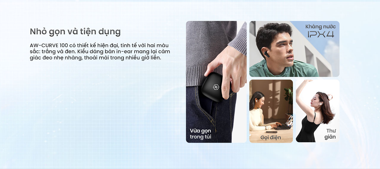 Tai nghe True Wireless Alpha Works CURVE 100 ch&iacute;nh h&atilde;ng gi&aacute; rẻ nhất