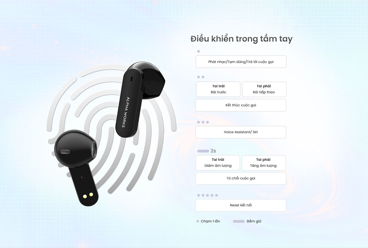 Tai nghe True Wireless Alpha Works CURVE 100 ch&iacute;nh h&atilde;ng gi&aacute; rẻ nhất