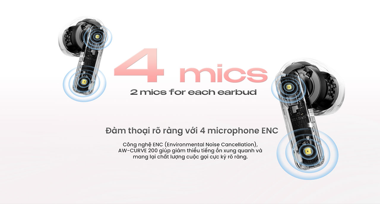 Tai nghe True Wireless Alpha Works Curve 200 ch&iacute;nh h&atilde;ng gi&aacute; rẻ nhất