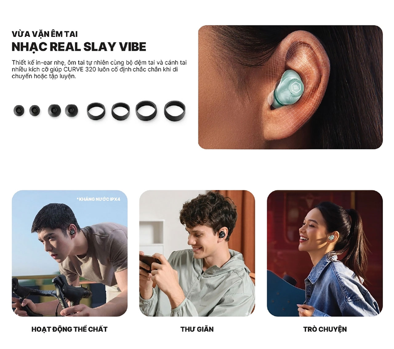 Tai nghe True Wireless Alpha Works Curve 320 ch&iacute;nh h&atilde;ng gi&aacute; rẻ nhất