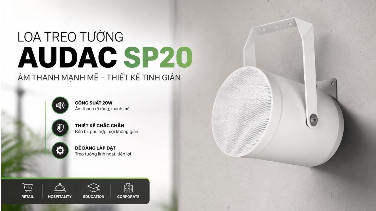 Loa treo tường Audac SP20 ch&iacute;nh h&atilde;ng gi&aacute; rẻ