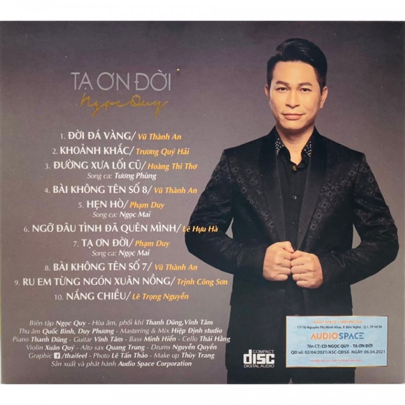 DIA CD NGỌC QUY - TẠ ƠN ĐỜI