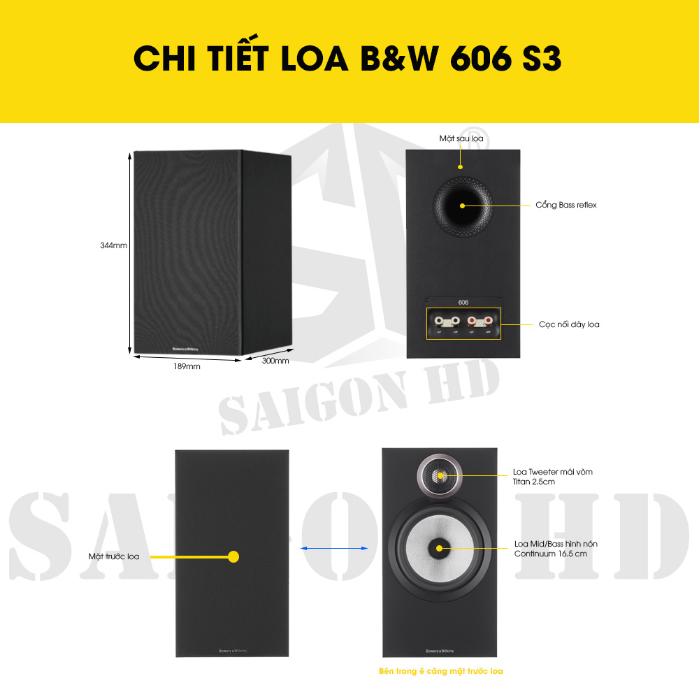 CHI TIẾT THÔNG TIN LOA B&W 606 S3