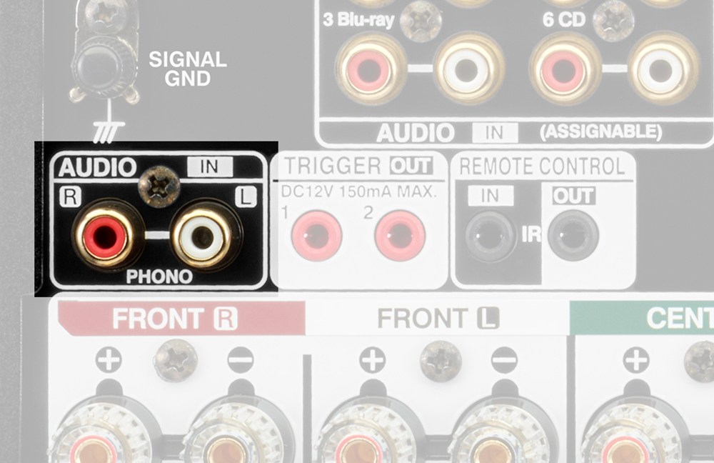 AVC-X6700H trang bị cổng phono cho phép bạn kết nối với mâm đĩa than