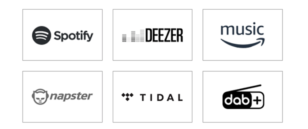 Tích hợp các dịch vụ truyền phát âm nhạc trực tuyến và DAB/DAB+ radio cho trải nghiệm tuyệt vời